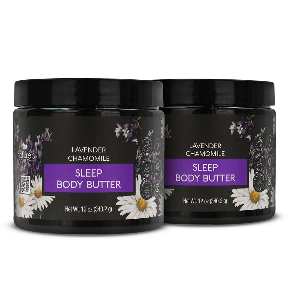 Nature's Beauty - pot crème corps lavande camomille, hydratation douce après bain.