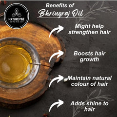 Naturevibe Botanicals Bhringraj huile — application massage capillaire pour stimuler le cuir chevelu.