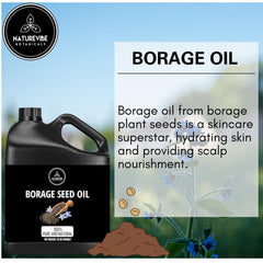 Jar close-up of Naturevibe Botanicals Borage Oil with resealable lid for freshness.