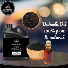 Goutte dhuile Bakuchi Naturevibe sur la paume, application douce.