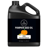 Naturevibe Botanicals pumpkin seed oil bottle front view for skin hydration.