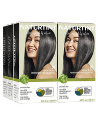 Naturtint 1N Noir Ebene: bouteille et emballage, couleur naturelle prête à transformer votre apparence.