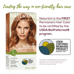 Naturtint 7C Terracotta Blonde, couleur durable sans ammoniaque.