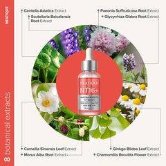 NT16+ sérum — Absorption rapide et fini frais, idéal pour les couches de soins.