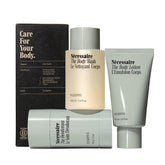 Coffret Nécessaire Body Essentials en présentation élégante, idée cadeau soin corporel.