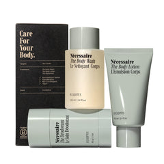 Coffret Nécessaire Body Essentials en présentation élégante, idée cadeau soin corporel.