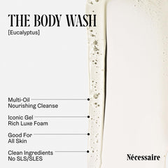 Versement du gel douche Eucalyptus Nécessaire – application fluide et agréable.