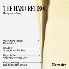 Nécessaire Hand Retinol : sans parfum, idéal pour peaux sensibles.
