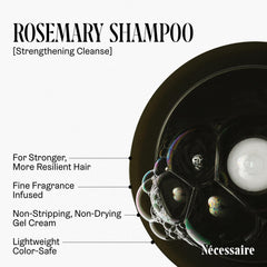 Nécessaire shampoing romarin, notes olfactives romarin-mandarine pour une expérience apaisante.