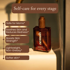 Nemah huile ventre, zone d application pour massage.