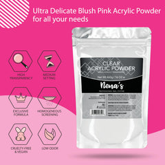 Nena's Poudre acrylique modelage clair — application fluide et finition sans bulles.