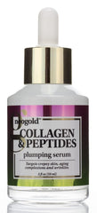 Neogold sérum collagène et peptides, bouteille-pompage, peau repulpée et lumineuse.