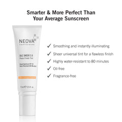 Application de NEOVA Silc Sheer 2.0 sur peau avec texture légère
