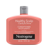 Neutrogena Exfoliating Healthy Scalp bottle highlights pink grapefruit scent for a shiny finish.