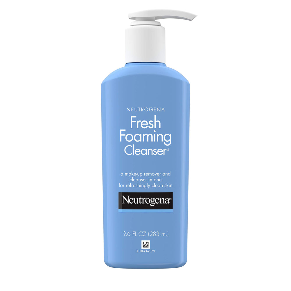 Neutrogena Fresh Foaming — bouteille-pompe pratique pour un dosage rapide et un nettoyage efficace.