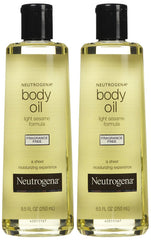 Huile corporelle Neutrogena sans parfum, bouteille élégante, hydratation rapide sans gras