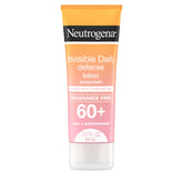 Neutrogena Invisible Daily Defense, emballage discret, protection solaire adaptée à tous les tons.