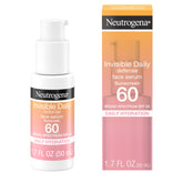 Neutrogena Invisible Daily Defense SPF60 — bouteille légère prête à protéger votre peau du soleil.