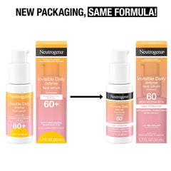 Neutrogena Invisible Daily Defense SPF60 — fini invisible sans trace blanche pour tous les teints.