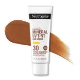 Neutrogena Purescreen+ Bouteille-teinte-visage; teinte neutre pour une protection solaire fiable.