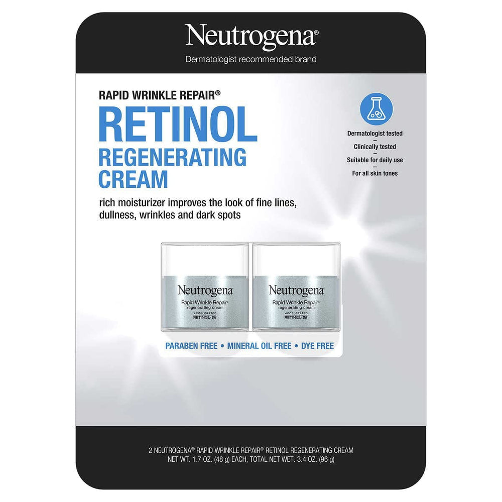 Neutrogena Rapid Wrinkle Repair, pot crème-visage, hydratation en profondeur pour lisser les ridules.