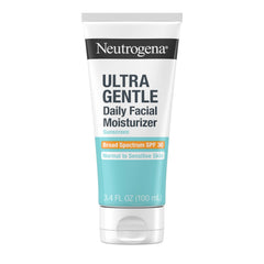 Neutrogena Ultra Gentle, flacon soin visage SPF30, protection quotidienne.