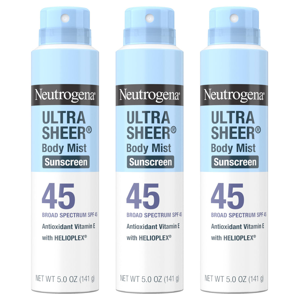 Brume solaire Neutrogena ultralégère pour le corps, fini léger et non gras.