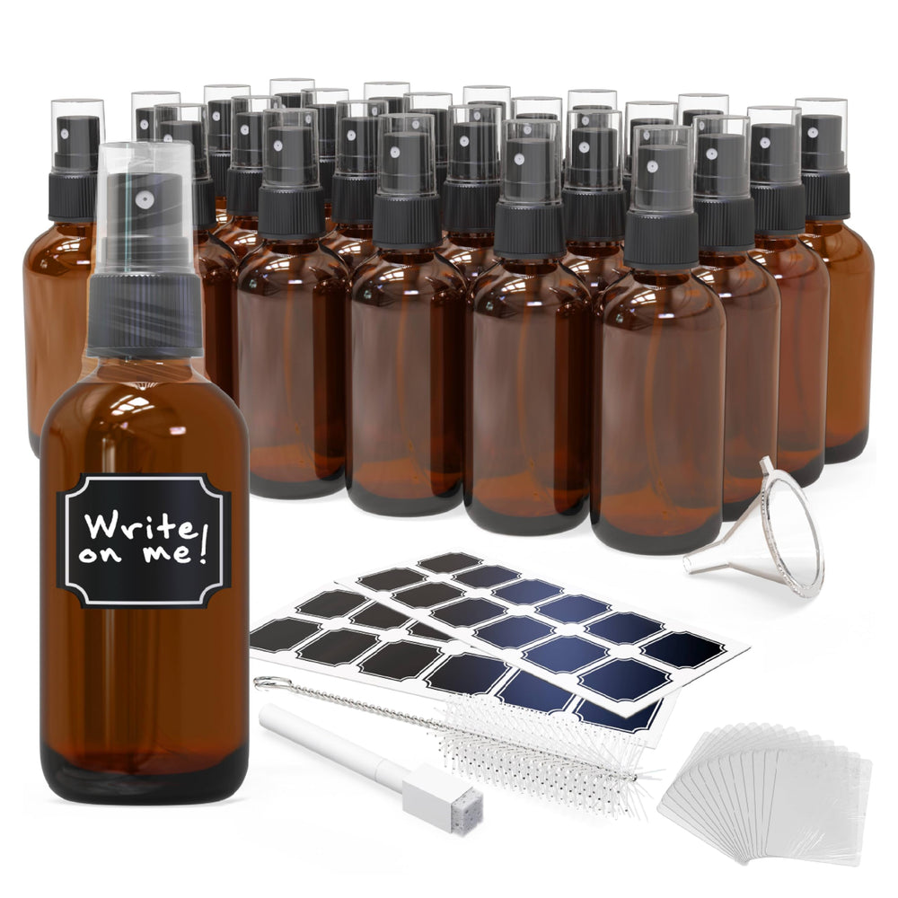 Nevlers bouteilles ambre 4oz ensemble; verre épais et protection UV