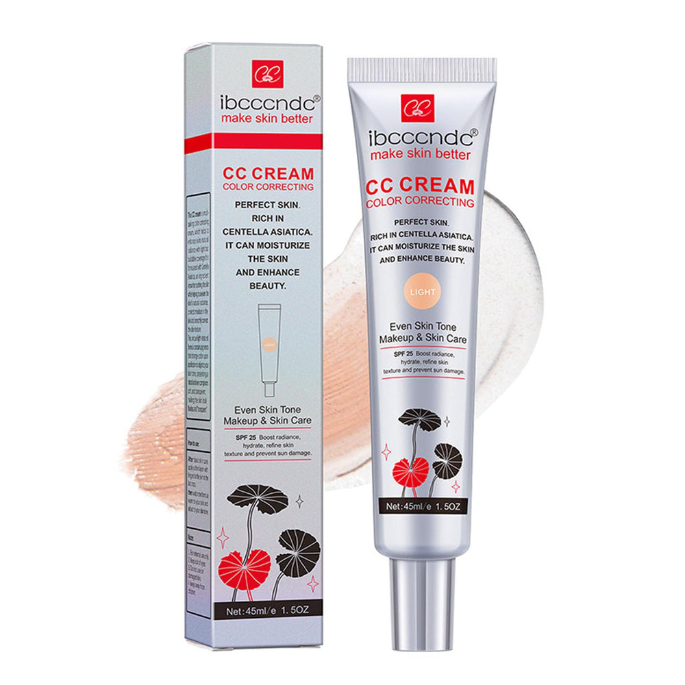 New Irven CC Crème hydratante en flacon, couvrance naturelle et teint homogène.