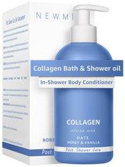 New Miuz Collagen InShower: bouteille visible, hydratation et élasticité améliorées.