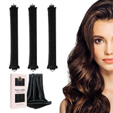 NEW NOAM ensemble 3 rouleaux sans chaleur et echarpe satin pour coiffure nocturne
