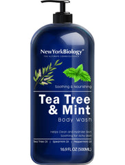 NEW YORK BIOLOGY Tea Tree Mint Body Wash, bouteille rafraîchissante pour le corps.