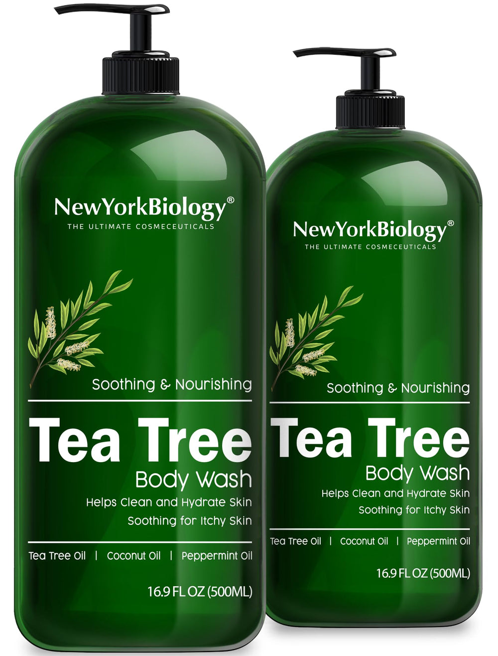 New York Biology Douche Corps: bouteille huile d'arbre à thé pour rafraîchir.