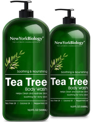 New York Biology Douche Corps: bouteille huile d'arbre à thé pour rafraîchir.