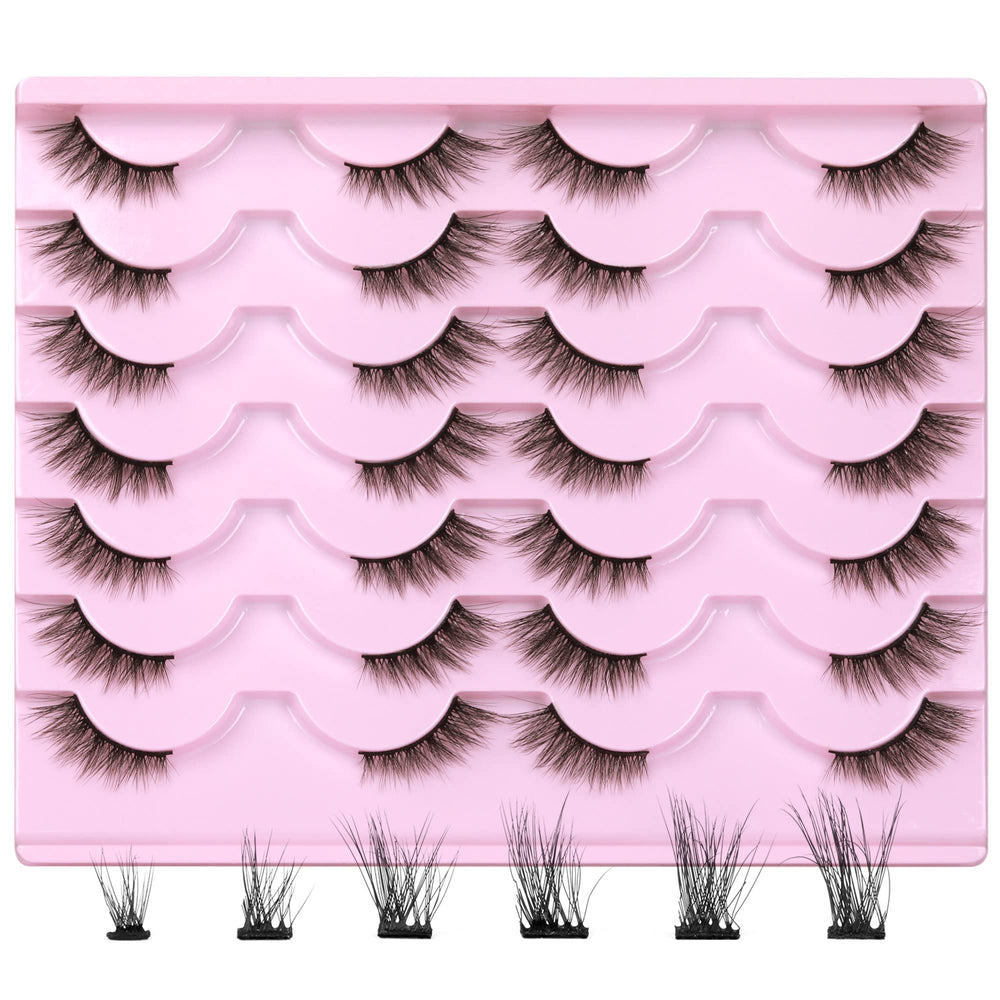 Newcally demi-cils vison naturel pour un regard œil de chat subtil.