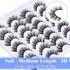 Texture 3D douce des cils Newcally pour un volume léger.