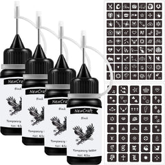 NewCraft bouteilles d'encre noire 15 ml, application facile et propre.
