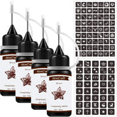 NewCraft tatouage brun temporaire 4 pack, pratique pour débutants et séances à domicile.