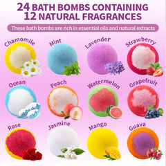 NEWFEIFAN bombes de bain artisanales, variété de parfums pour relaxer.