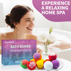 NEWFEIFAN coffret 24 bombes de bain, expérience bien-être à la maison.