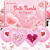 NEWFEIFAN valentines bath bombs XXL heart pack for romantic gifting