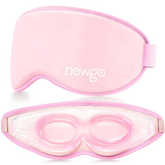 NEWGO masque yeux gel froid 3D rose, confort sans pression et sommeil plus profond