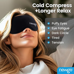 NEWGO masque yeux tissu doux porté confortablement pendant le sommeil.