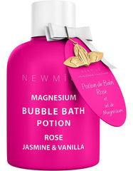 New Miuz Bain Mousse Rose Jasmine Vanille, mousse parfumée pour détendre les muscles.