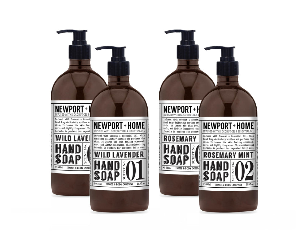 Newport Savon Mains Lavande Sauvage – pompe facile, peau douce et parfum léger.