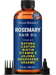 Nexon Botanics Rosemary Oil bottle pouring for scalp refresh and nourishment