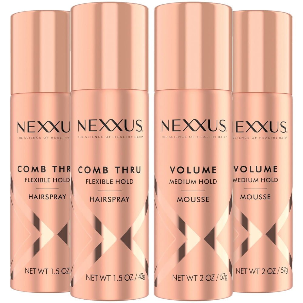 Nexxus Comb Thru Hairspray, bouteille 1,5 oz, maintien léger et flexible.