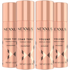 Nexxus Comb Thru Hairspray, bouteille 1,5 oz, maintien léger et flexible.
