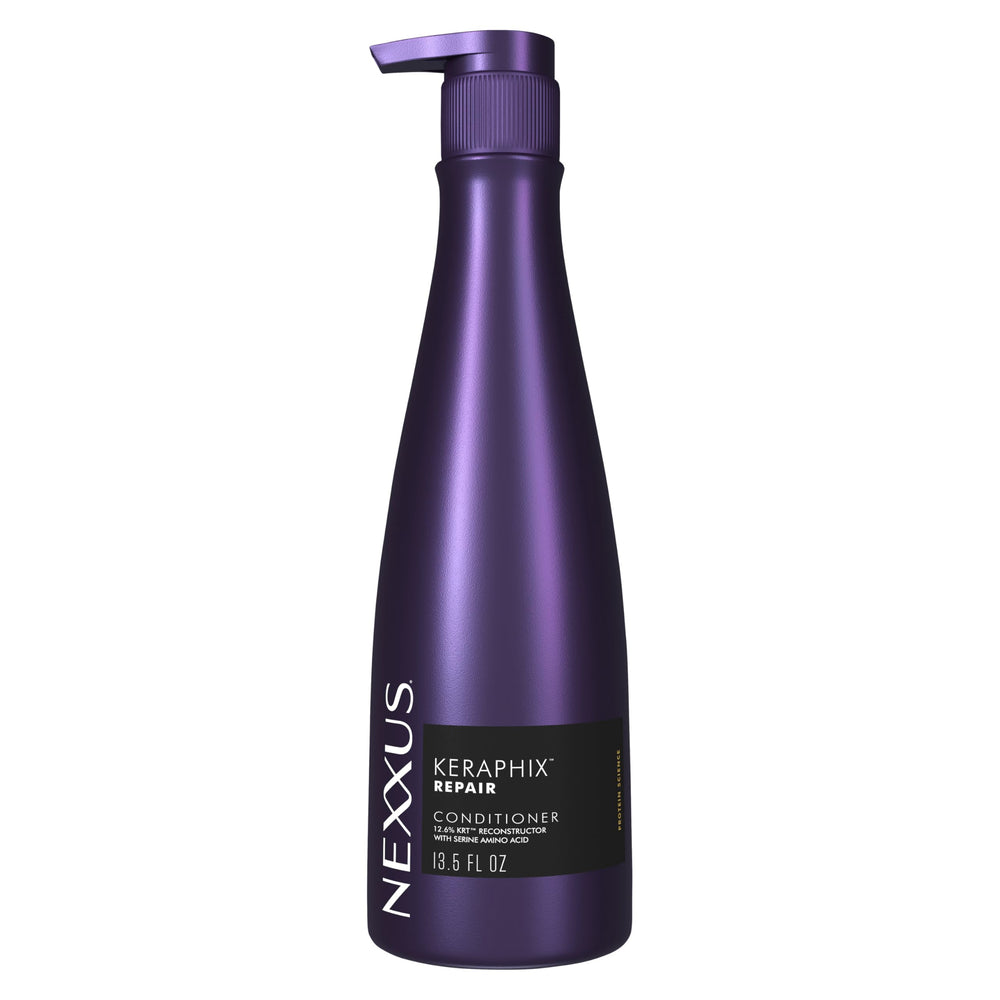 Nexxus Keraphix: bouteille du conditionneur, texture riche pour réparation ciblée.