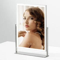 NEZZOE miroir de beauté rectangle avec éclairage pour un maquillage précis.